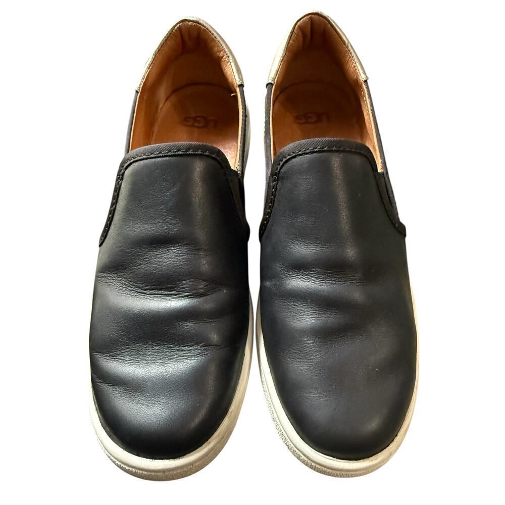 UGG Black Leather Slip-On Sneakers Size 6.5